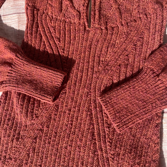 FREE PEOPLE Women's Mont Blanc Zip-Front Sweater Dress Size M Red NEW - Picture 7 of 11